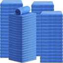 Newwiee 72 Pack Microfiber Bleach Proof Towels Bulk for Salon 18 x 30 Inch Dry Lint Free Hair Drying Hand Towels for Hair, Gym, Bath, Spa, Shaving, Barber(Blue)