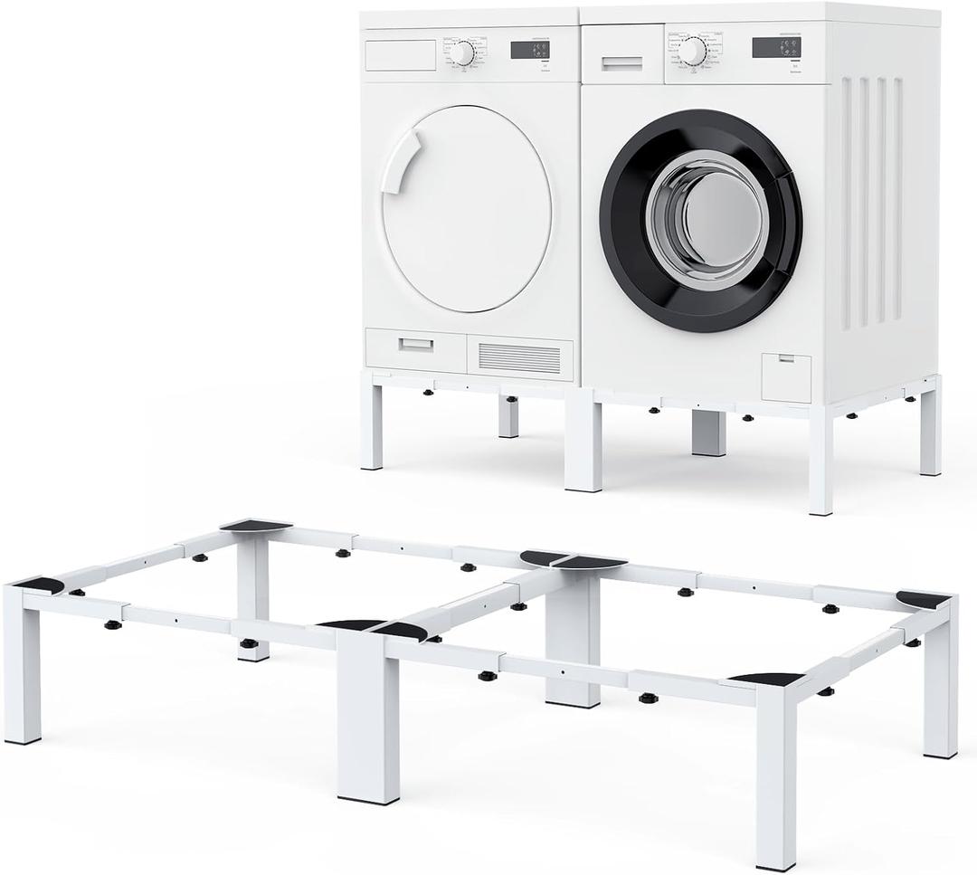 Adjustable Washer Dryer Pedestal - Heavy Duty & Universal Washer Pedestal & Washing Machine Stand Fit (40.9-66.14L 20.47-33.07W 12.6H inch) - Compatible with Front Load Washers & Dryers