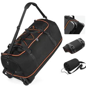 Vomgomfom 32" Soft-Sided Foldable Wheeled Travel Duffel Bag,Expandable 110L to 140L Rolling Cargo Bag with 2 Wheels and Multiple Pockets,Black-orange Vomgomfom 32" Soft-Sided Foldable Wheeled Travel Duffel Bag,Expandable 110L to 140L Rolling Cargo Bag with 2 Wheels and Multiple Pockets,Black-orange