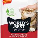 WORLD'S BEST CAT LITTER Multiple Cat Unscented, 15-Pounds - Natural Ingredients, Quick Clumping, Flushable, 99% Dust Free & Made in USA - Long-Lasting Odor Control & Easy Scooping