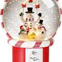 Snowman Snow Globe Christmas Classic Candy Vending Machine Shape Gifts USB/Battery Musical Glitter Snowfall USB/Battery Timer Christmas Decorations Indoor 7.8 Inch