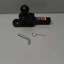 864031 3 in 1 ATV/UTV Trailer Hitch Towing Ball Mount with 2 inch Trailer Ball, Fits 1-1/4 inch Hitch Receiver