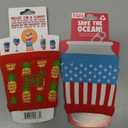 FREAKER Slippy Recycled Bottle Beverage Insulator, Pineapple Flag Pack Of 2