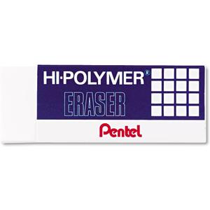 Pentel ZEH10BP3K6 Hi-Polymer Block Eraser, White, 3/Pack