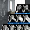 INAVAMZ 2-in-1 Shower Head with Handheld Combo: Rainfall Shower Head & Detachable Shower Head Use Together or Alone, 9 Spray Settings Showerhead with Hose Nickel, Shower Trim Systems