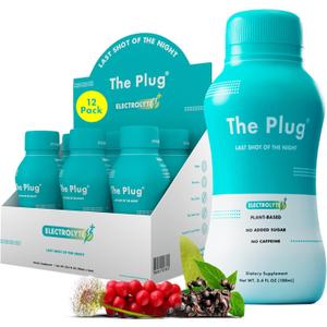 The Plug Liver Cleanse Detox & Repair Drink Electrolytes Organic Herbal Liquid Detoxify Body Plants Supplement Support Weight Loss Natural Health Hydrate Sports Energy Immunity Shots Minerals Vitamins (3.4 Fl Oz (Pack of 12)), BB 09/17/2027