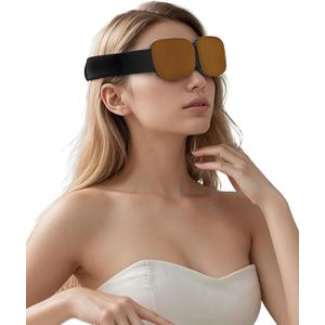 Sleep Eye Mask for Men Women, 3D Zero Intraocular Pressure Design,100% Light Blocking Sleeping,Suitable for use with cpap,Exquisite Travel Storage Box (Brown)