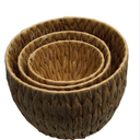 12, 10, 9in Woven Baskets, Comfortable Padding, Wheat, 3 Pc