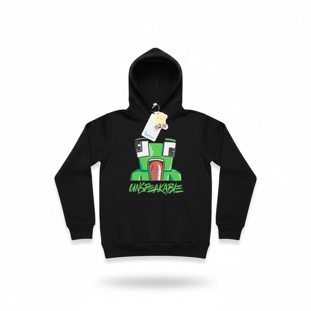 Hoodie Boys Kids Gamer Black Creeper Inside Hooded Jumper Size 130