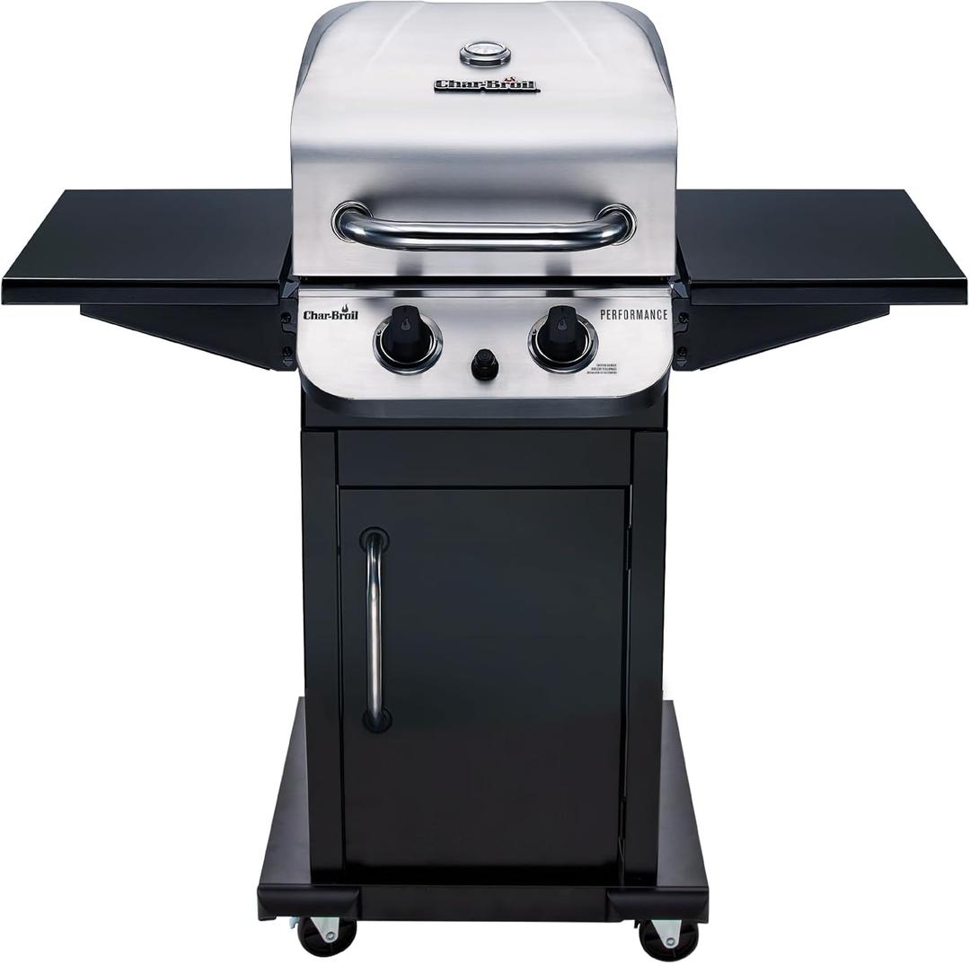Char-Broil Performance Series Convective 2-Burner Cabinet Propane Gas Stainless Steel Grill - 463673519P1 (Black / Silver)
