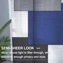 Geometric Navy Blue Sheer Curtains for Door Window, Black Semi-Transparent French Door Screen Curtains with Art Patterns for Multiple Door (25 x 72 Inch, 2 Panels)