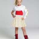 IBQ Kids Costume Set for Cheerleader Costume Girls Halloween Dress Up (130 7-8 Years)