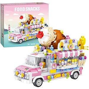 Ulanlan Uvini Building Blocks Car Model, Street View Series Mini Blocks Ice Cream Truck Car Building Set, Best Gift for Girls Collectible Model Cars Set to Bulild, STEM Toy for Children 12+ 593pcs Ulanlan Uvini Building Blocks Car Model, Street View Series Mini Blocks Ice Cream Truck Car Building Set, Best Gift for Girls Collectible Model Cars Set to Bulild, STEM Toy for Children 12+ 593pcs