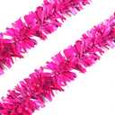 YYCRAFT Vinyl Twist Garland Tinsel Garland Christmas Decoration,2.5 Inch (6 Yards, Hot Pink)