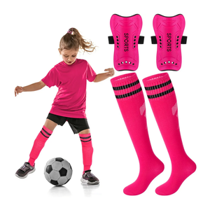Syhood Soccer Shin Guards and Socks for Toddler Kids Youth, Lightweight Soccer Shin Pads Protective Defender Gear for 3-5, 5-10, 10-15 Years Old Children Teen Boys Girls Sports Game S