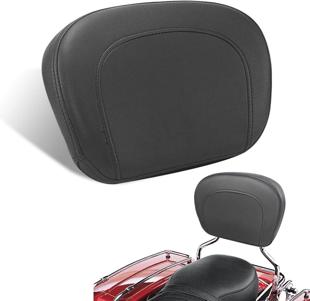 WOWTK Black Passenger Backrest Pad, Sissy Bar Pad for Harley Touring Electra Glide/Road Glide/Road King/Street Glide/Trike Freewheeler FLRT Models, for Standard Height/Tall Touring sissy bar uprights