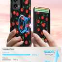 Shorogyt for Motorola Moto G 5G 2024 Cute Kawaii Leather Phone Case - Compatible with Magsafe Wallet Magnetic Credit Card Holder Fashion Cherry Design Phone Cover for Women Girls, Fits 7 Cards