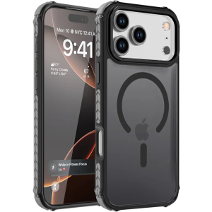 DEERLAMN Strong Magnetic Case for iPhone 17 Pro Max 6.9-Inch,[Compatible with Magsafe][Military Grade Drop Protection] Translucent Matte Shockproof Protective Phone Cover-Frosted Black