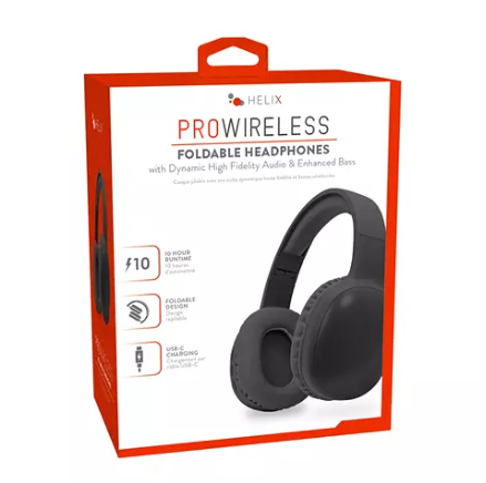 Helix Prowireless Foldable Headphones Black