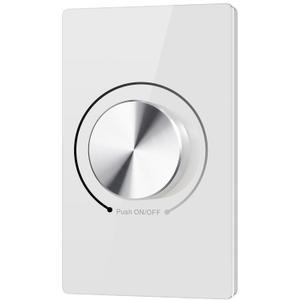 Azoula Zigbee 3.0 Rotary Dimmer Switch - Smart Adaptive Operation Without or with Neutral Wire, Compatible with Alexa, Google Home and HomeKit, Premium Glass Panel
