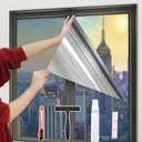 One-Way Window Privacy Film with Tools,Silver 45.27"x78.7"
