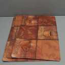 Vinyl Rectangular Placemats Set of 4 - Non Slip Place Mats Ideal for Indoor and Outdoor Dining Table - Washable and Heat Resistant Fall Placemats for Kitchen Tables (Coffee Tiles) (17 x 12 inches (Rectangular))