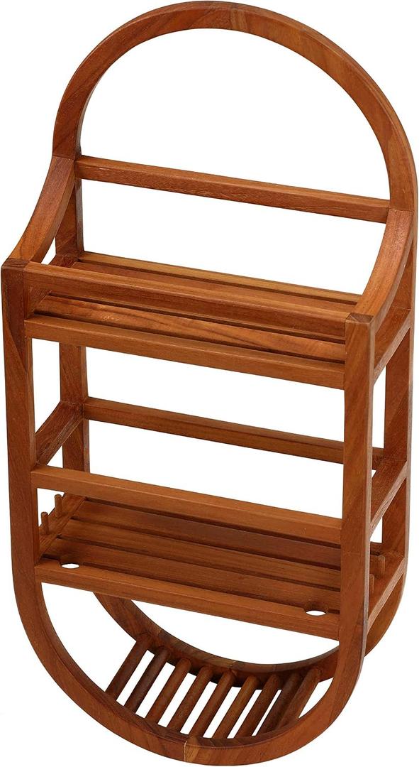 Bare Decor Teak Shower Caddie Storage Organizer, Fully Assembled