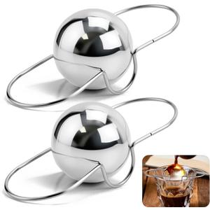 Upgrade 2 Pack Espresso Frozen Ball for Espresso Coffee, Stainless Steel Espresso Chilling Ball Espresso Cooler Espresso Machine Accessories (Regular Size)
