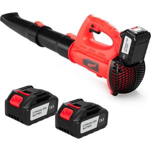 Leaf Blower Cordless, Electric Cordless Leaf Blower with 2 * 4.0Ah Battery Powered, Blowers for Lawn Care, Blower with Extension Nozzle, Battery Powered Blowers Leaf Cordless