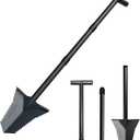 DR.TEK Spade Shovel, Heavy Duty Digging Tool T Handle, Serrated Blade, Root Cutter with Long Short Handle, Garden Spade for Metal Detecting, Transplanting, Trenching, 31 & 45 Inches, 4.5 Pounds