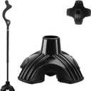 Z&Q LABOR 3/4'' Self Standing Rubber Cane Tip Quad Walking Cane Tips with 6 Support Feet Heavy Duty Rubber Cane Tip Base for Walking (CANE TIP4-7/8''-black)