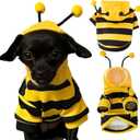 Dog Bee Costume Outfit Bumblebee Hoodie Cat Clothes Funny Pet Hooded Coat for Small Medium Dogs Puppy Chihuahua Yorkie Halloween Party Cosplay, Black and Yellow (X-Large)