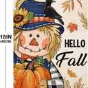 2 x Hello Fall Garden Flags 12x18 Inch Double Sided Burlap Autumn Flags