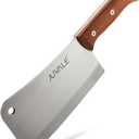 Juvale Meat Cleaver - 8-Inch Stainless Steel Blade, Wood Handle - Heavy-Duty Butcher Knife & Bone Cleaver for Beef Brisket, Meat Cutting & Chopping - Chopping Knife
