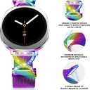 Metal Magnetic Band Compatible with Samsung Galaxy Watch 8 40mm 44mm/Galaxy Watch 8 Classic 46mm,Stainless Steel Dressy Mesh Loop with X-Shape Diamond Women Men
