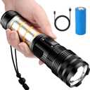 Rechargeable Flashlights 1300 Lumens High Work Light and Zoomable Torch Light with 5 Modes, Waterproof Camping Flashlight for Outdoor Hiking