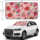 Strawberry Car Windshield Sun Shade Foldable Sunshade Front Window Cover Sun Visor Protector Accessories (59x27.5 inches)