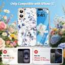 MILPROX Compatible with iPhone 17 Flowers Case 6.3 inch - Cute Floral Pattern Design for Women Girls - Slim Clear Elegant Pretty Aesthetic Classy Exquisite Retro Girly Phone Cover - Blossom