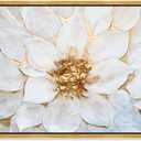 Elegant Glam Art Canvas, 45" x 30", Gold Frame, Lustre Within the Bloom I