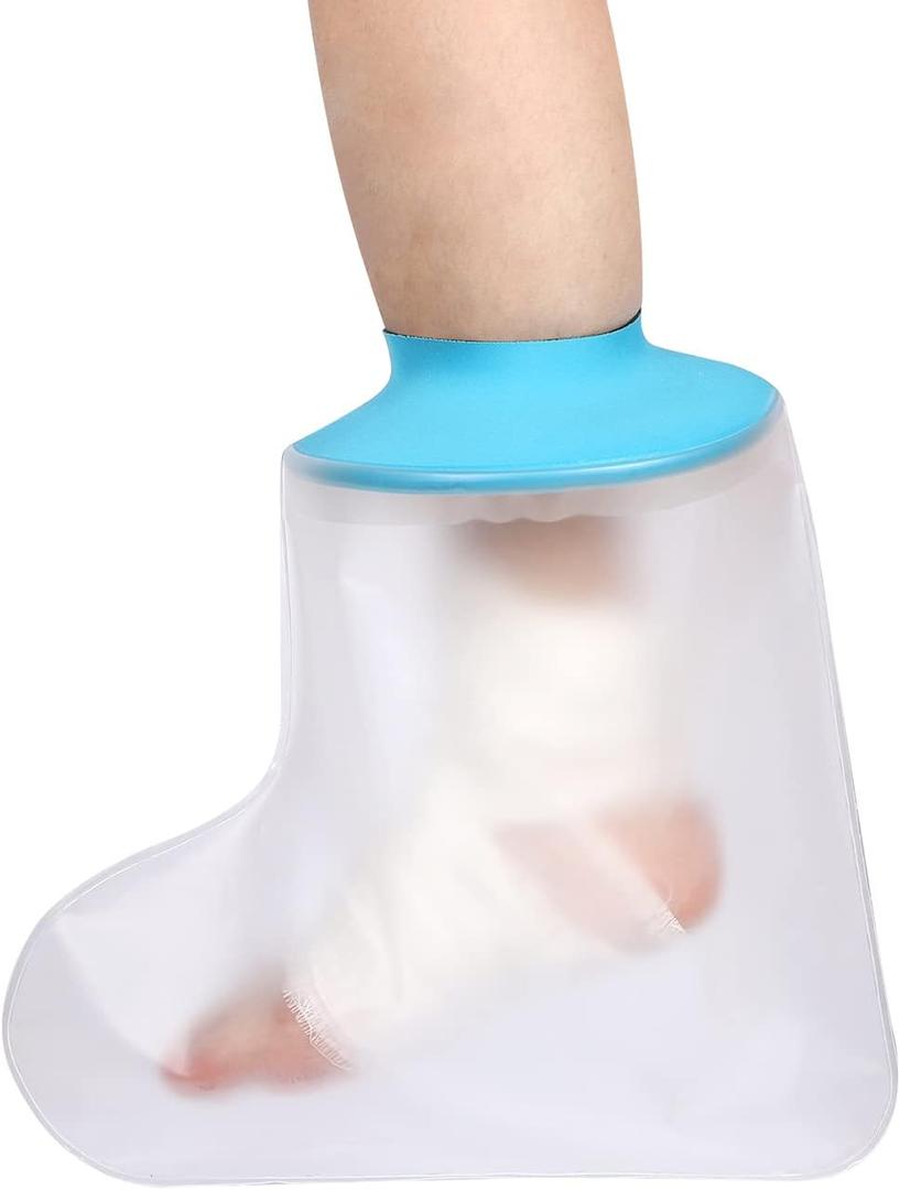 TPU Waterproof Foot Cast Cover for Shower Bath, Adult Foot Cast Protector,Reusable Cast Sleeve for Broken Surgery Foot & Ankle, Burns, Wounds