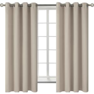 BGment Room Darkening Curtains 63 Inches Long - Grommet Thermal Insulated Drapes Window Treatment Curtains for Bedroom, 2 Panels, 52 x 63 Inch, Camel