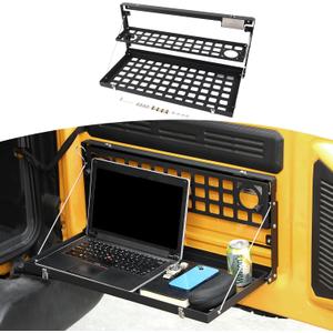 RT-TCZ for Bronco Tailgate Table Molle Panel Folding Dual-Layer Compatible with Ford Bronco 2021 2022 2023 up (Not for Sport) Black Flag Storage Accessories