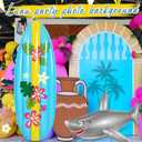 Cunhill 3 Pcs Inflatable Surf Board and Shark Luau Decoration Include 2 Pcs 38.9 in Shark Pool Toy and 60 in Inflatable Surfboard Decor Party Decorations for Adults Boys Girls Surf Beach Party