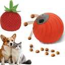 Interactive Dog Ball, USB Rechargeable Automatic Moving Dog Toy with Treat Dispenser, 2.87-Inch Washable TPU Puzzle Ball for Small & Medium Dogs, Exercise & Mental Stimulation (Orange)