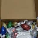 Riceshoot 20 Sets Christmas Appreciation Gifts for Coworker Lightbulb Shaped Ornament Colorful Hanging Plastic Bulbs Ornament with Bow Ribbon Card Organza Bag for Indoor Outdoor Xmas Tree Decoration