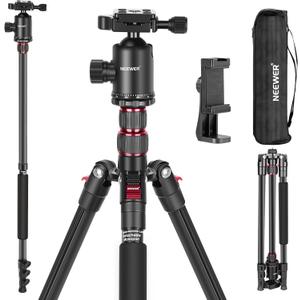 NEEWER 77 inch Camera Tripod Monopod for DSLR, Phone with 360 Panoramic Ball Head, 2 Axis Center Column, Arca Type QR Plate, Compact Aluminum Lightweight Travel Tripod 34lb Max Load, Bag Included NEEWER 77 inch Camera Tripod Monopod for DSLR, Phone with 360 Panoramic Ball Head, 2 Axis Center Column, Arca Type QR Plate, Compact Aluminum Lightweight Travel Tripod 34lb Max Load, Bag Included