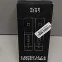 Home Hero Electric Salt and Pepper Grinder Set - Automatic Salt and Pepper Grinder Set Rechargeable. Electronic Salt and Pepper Shakers with LED Light, Electric Pepper Grinder & Salt Grinder, Set of 2 (White & Black)