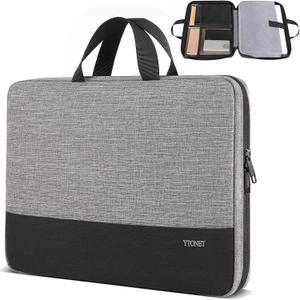 Ytonet Laptop Case, 15.6 inch TSA Laptop Sleeve Computer Bag Water Resistant Computer Case Carrying Cover Compatible for Lenovo, HP, Dell, Asus Notebook, Gifts for Men Women, Grey (15-15.6 in, Grey)