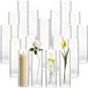Only18 Pack 5.9" Tall x 1.8" Diameter Clear Glass Cylinder Vases - Multi-Use Flower Vase, Hurricane & Floating Candle Holders for Wedding Centerpieces, Home Decor, Table Displays (20)