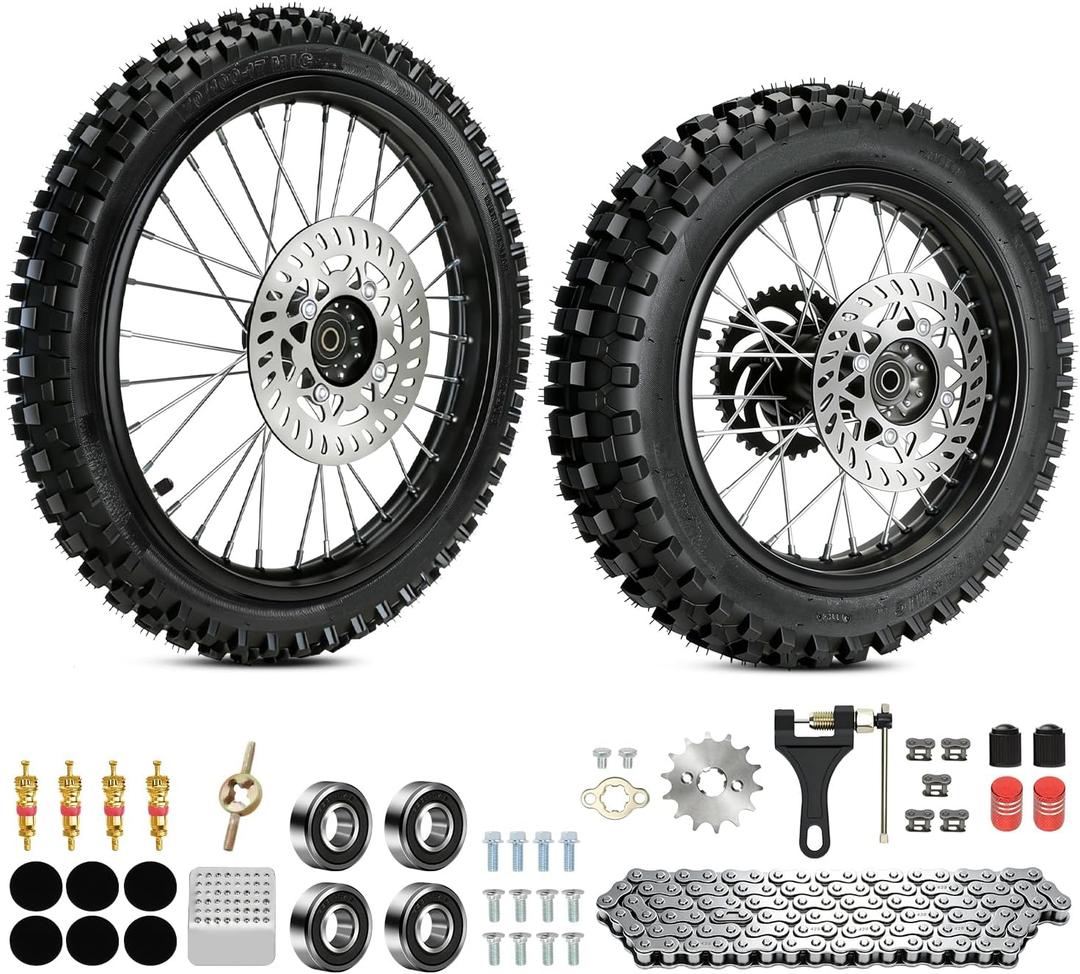 3.00-14 90/100-14 Rear and 2.75x17 70/100-17 Front Wheel Dirt Bike | 3.00-14 90/100-14 Rear and 2.75x17 70/100-17 Front Wheel for Apollo SSR 150cc 125cc 110cc SR150 KX85 KLX125 KLX140 MX80 MX85